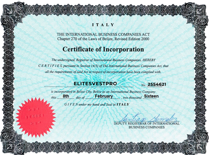 Official certifications and licenses held by ElitesvestPro